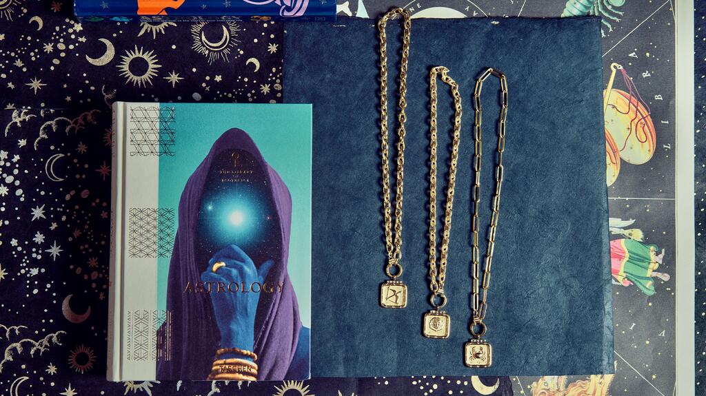 From left to right, Sorellina’s new Sagittarius, Leo, and Cancer pendants styled on three different chains ($6,950 each) Sorellina Sagittarius, Leo, Cancer Zodiac Pendants
